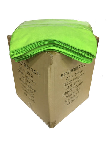 Microfiber Cloth Professional - 16"x16" | 24 Pack | Green