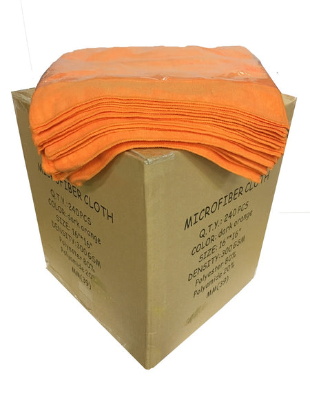 Dri Professional Extra-Thick Microfiber Cleaning Cloth 72 Pack Orange (16IN  x 16IN, 300GSM, Commercial Grade All-Purpose Microfiber Highly Absorbent