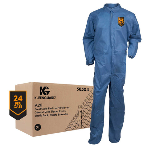 A20 Kleenguard Denim Blue Coverall - Case packs (Med-4X)