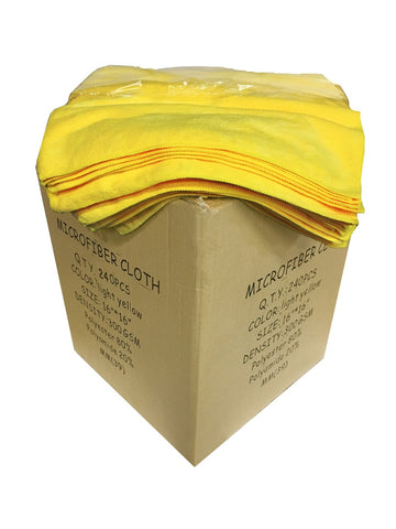 Microfiber Cloth Professional - 16"x16" | 24 Pack | Yellow