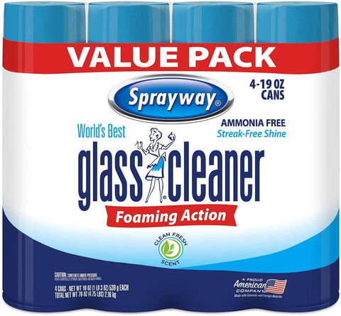 Sprayway Glass Cleaner, 19 oz. cans (4 pack)